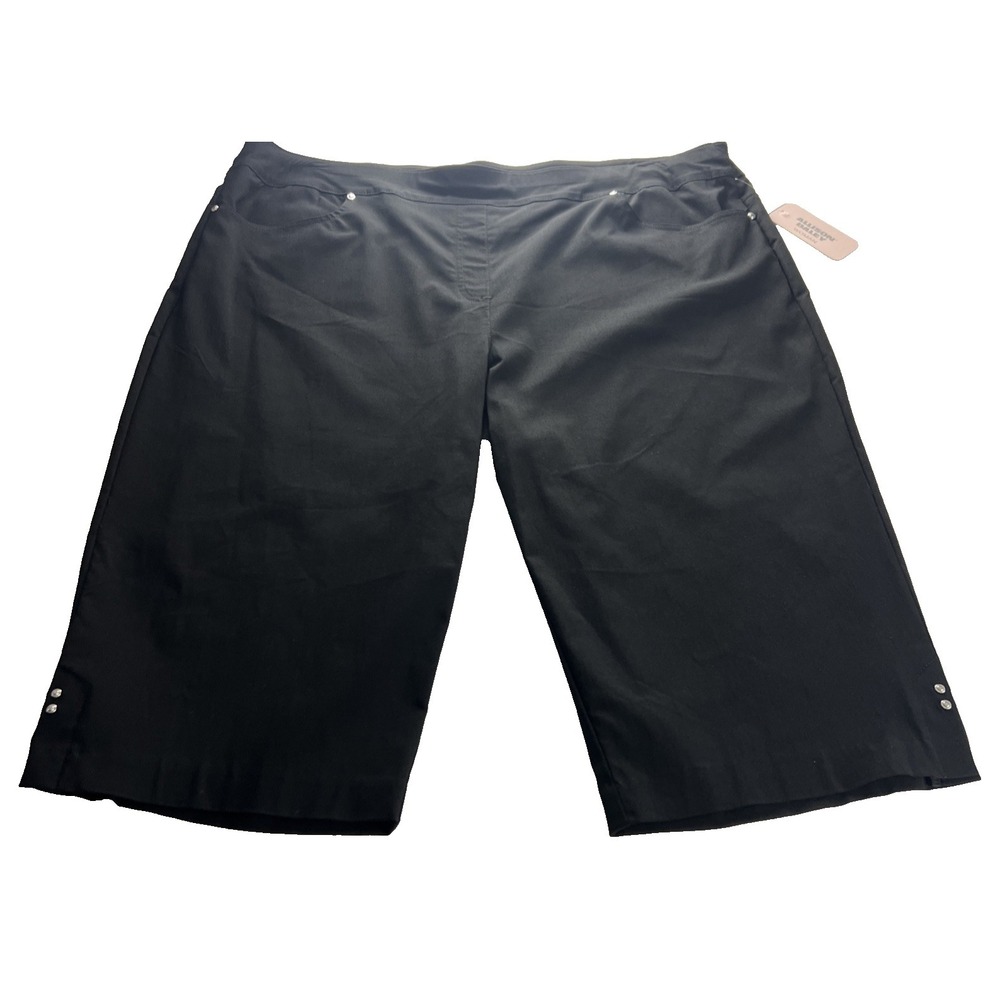 Allison Daley Womens Capri Pants 24W Skimmer Stretch Pull-On Black B33‎